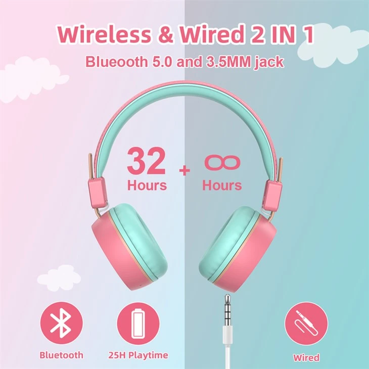 RGB Wireless Children Headphone for School RGB Wireless Children Headphone for School